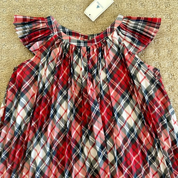 NWT Baby Gap Girls’ Red, Black And White Pleated Flutter Sleeve Dress, 3T - Picture 2 of 4